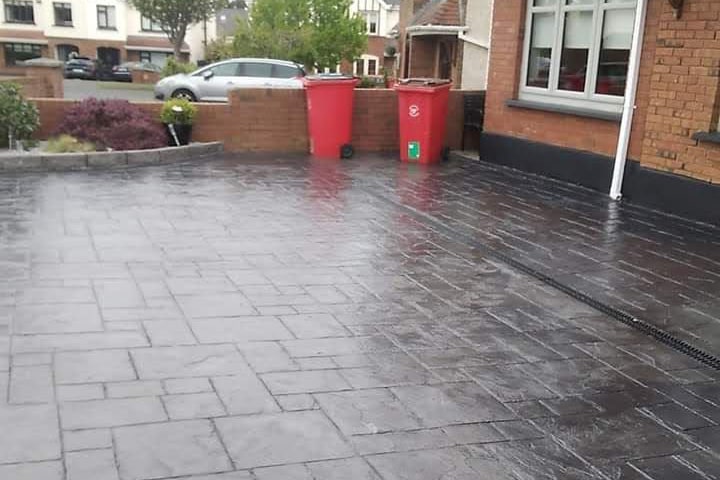 A newly paved driveway
